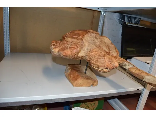 Houten beeld schildpad - afbeelding 4 van  6