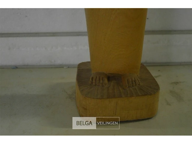 Houten beeld "vrouw met kind" h ±70cm - afbeelding 4 van  5