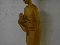 Houten beeld "vrouw met kind" h ±70cm - afbeelding 5 van  5