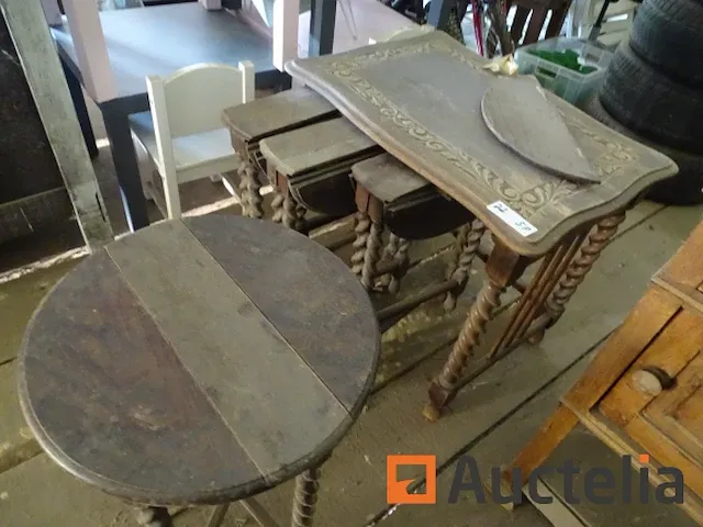 Houten benoemt set tafels - afbeelding 3 van  7