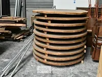 Houten bierton dm.55cm hoogte 95cm met houten blad dm. 145cm (biertafel) - afbeelding 4 van  4
