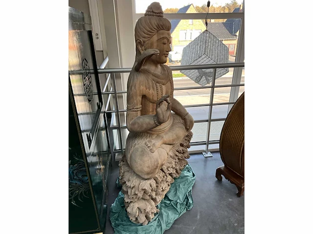 Houten buddha - afbeelding 2 van  6