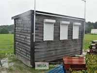 Houten buiten unit (inkomcontainer, drankenbonunit) 3 vensters 1 deur, met inrichting 275x10x220 - afbeelding 1 van  23