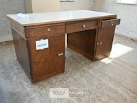 Houten bureau + ladenkast - afbeelding 2 van  7