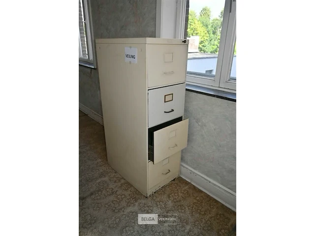 Houten bureau + ladenkast - afbeelding 5 van  7