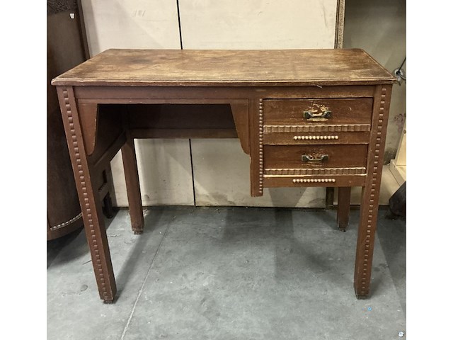 Houten bureau met 2 schuiven - afbeelding 1 van  3