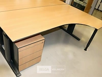 Houten bureel met ladeblok - afbeelding 1 van  1