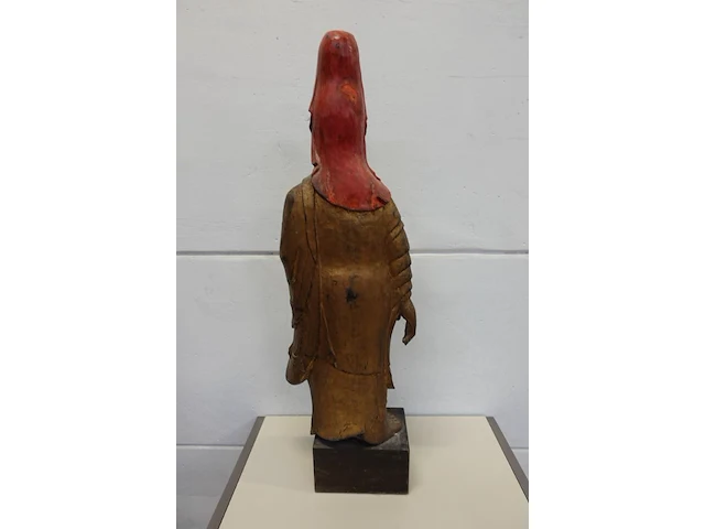 Houten chinees buddha standbeeld - afbeelding 3 van  5