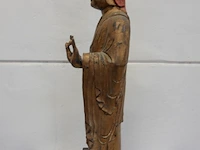 Houten chinees buddha standbeeld - afbeelding 4 van  5
