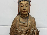 Houten chinees buddha standbeeld - afbeelding 5 van  5