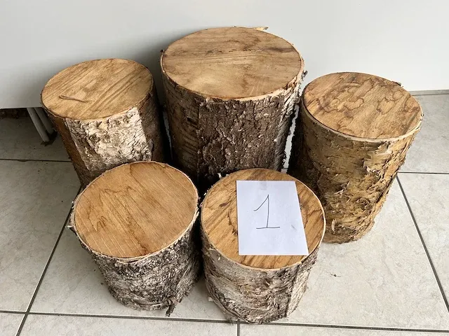 Houten decoratie boomstammen - afbeelding 2 van  2