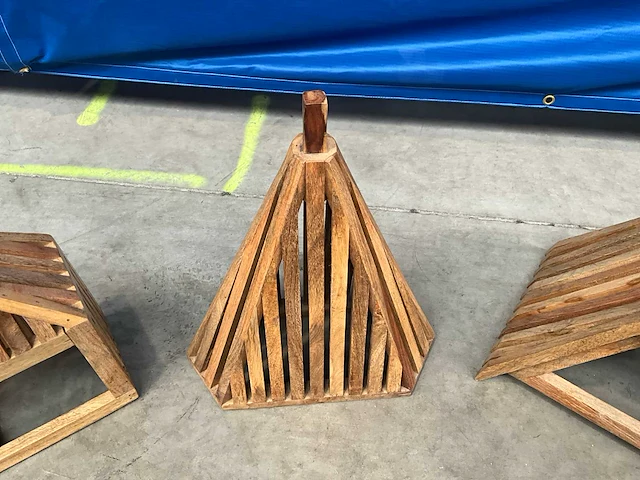 Houten design decoratie (3x) - afbeelding 3 van  9