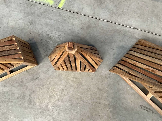 Houten design decoratie (3x) - afbeelding 6 van  9