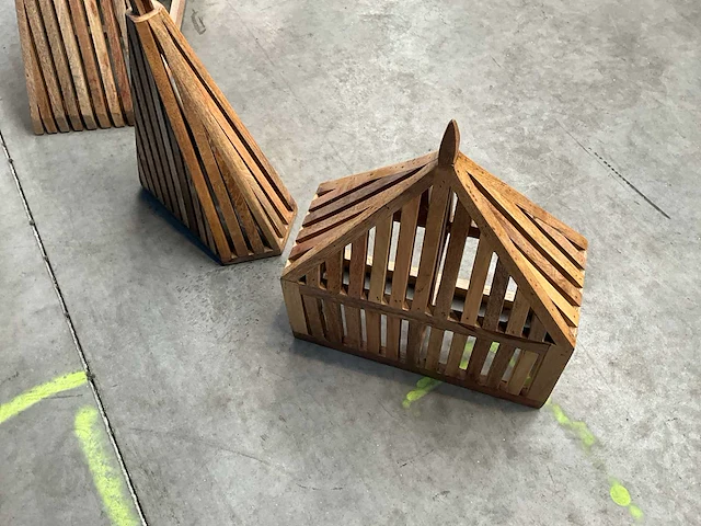 Houten design decoratie (3x) - afbeelding 8 van  9