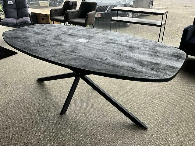 Houten design deens ovalen eetkamertafel - afbeelding 1 van  2
