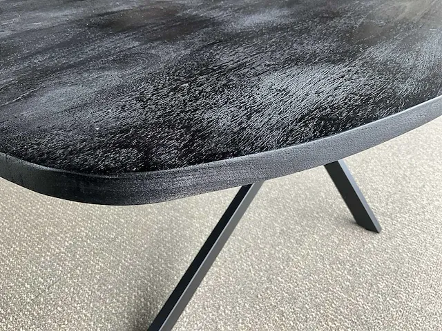 Houten design deens ovalen eetkamertafel - afbeelding 2 van  2