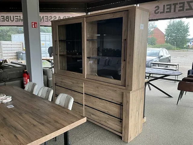 Houten design vitrinewandkast otis - afbeelding 1 van  4
