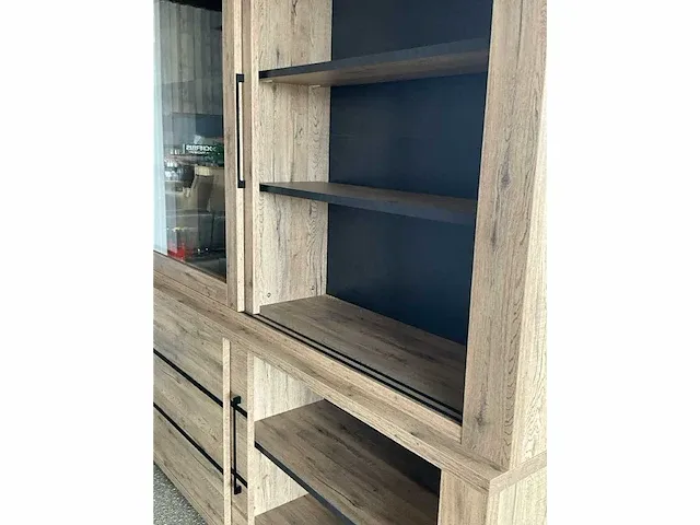 Houten design vitrinewandkast otis - afbeelding 3 van  4