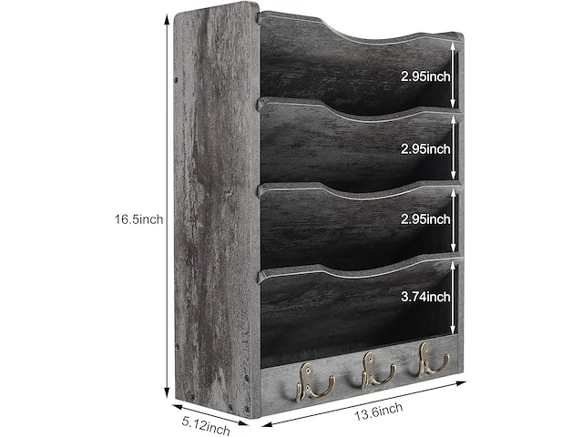Houten documenten divider donkergrijs - afbeelding 2 van  5