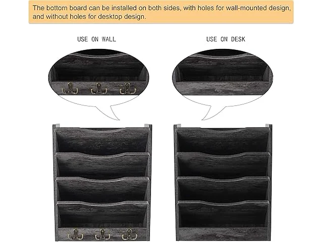 Houten documenten divider donkergrijs - afbeelding 1 van  5