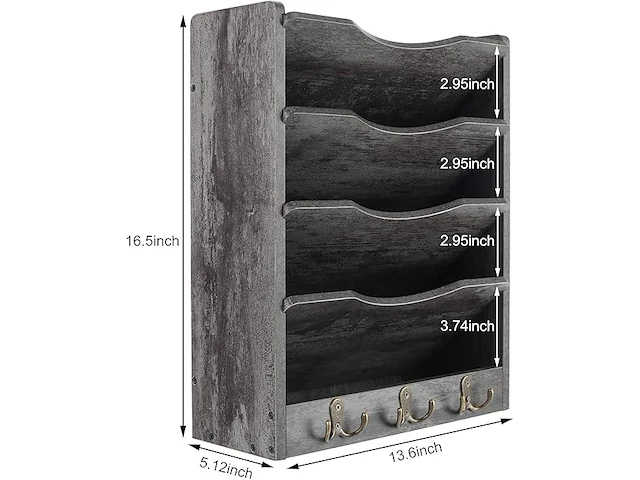 Houten documenten divider donkergrijs - afbeelding 4 van  5