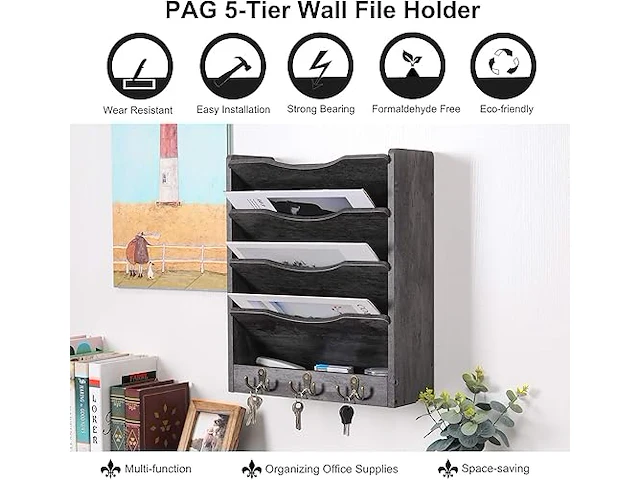 Houten documenten divider donkergrijs - afbeelding 5 van  5