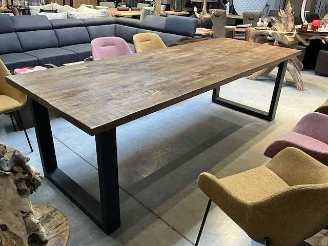 Houten eetkamertafel 260x100 - afbeelding 1 van  7