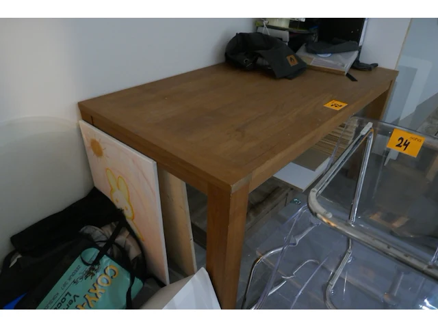 Houten eetkamertafel rustiek bruin - afbeelding 1 van  3