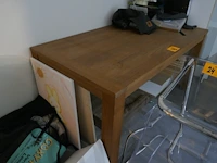 Houten eetkamertafel rustiek bruin - afbeelding 1 van  3