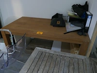 Houten eetkamertafel rustiek bruin - afbeelding 2 van  3
