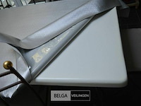 Houten eettafel met ijzeren onderstel ±2,5m met 6 stoelen - afbeelding 5 van  5