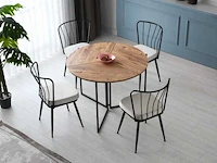 Houten en metalen eettafel - opklapbaar - afbeelding 1 van  14