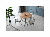 Houten en metalen eettafel - opklapbaar - afbeelding 7 van  14