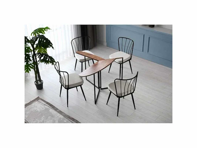 Houten en metalen eettafel - opklapbaar - afbeelding 9 van  14