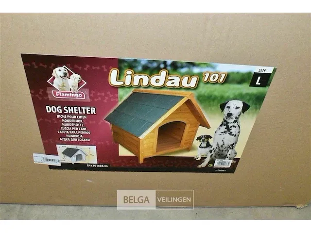 Houten hondenhok lindau type 101 84x101x86 - afbeelding 2 van  2