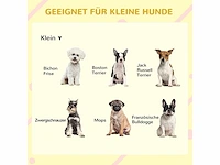 Houten hondenhok met te openen asfalt dak en deurgordijn - buitenhuis voor kleine dieren - voor kleine honden - weerbestendig - geel - 71 x 58 x 53/77 cm - afbeelding 3 van  9