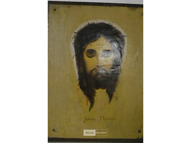 Houten icoon "jezus christus" 38x50cm - afbeelding 2 van  4