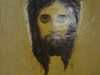 Houten icoon "jezus christus" 38x50cm - afbeelding 2 van  4