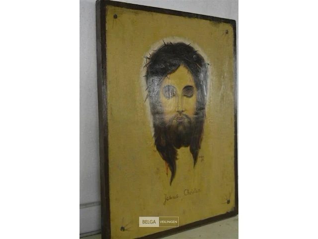 Houten icoon "jezus christus" 38x50cm - afbeelding 4 van  4