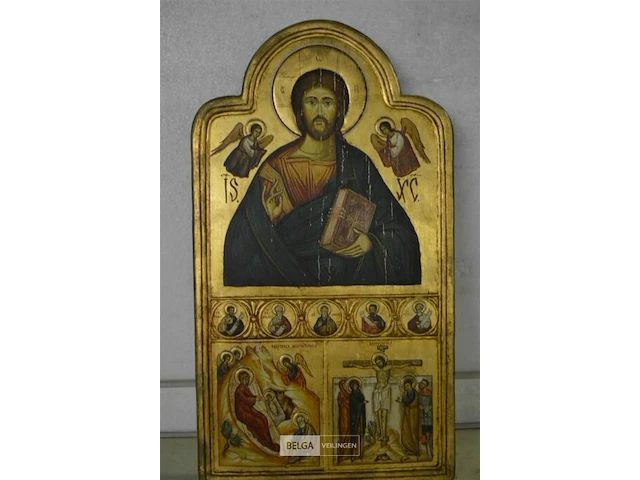 Houten icoon "jezus christus" 60x41cm - afbeelding 2 van  4