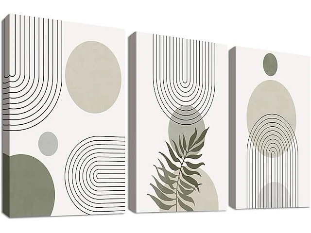 Houten ingelijste canvas (3 stuks) - afbeelding 1 van  3
