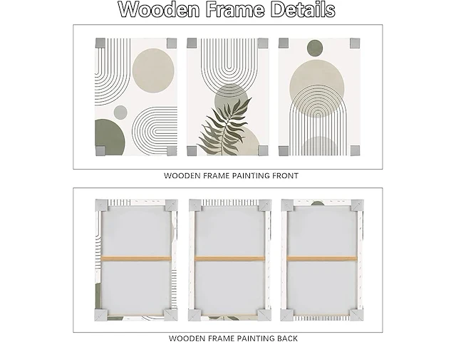 Houten ingelijste canvas (3 stuks) - afbeelding 2 van  2