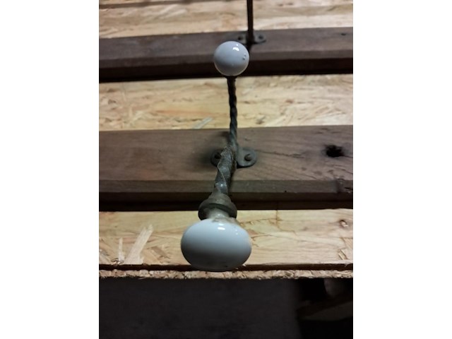 Houten kapstok met porselein 2 stuks - afbeelding 2 van  3
