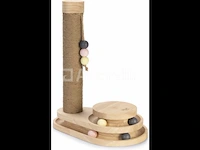 Houten kat krabpaal - bruin - 38x24,5x47,5 cm zeeduivel - afbeelding 1 van  1