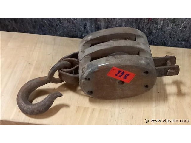 Houten katrol - afbeelding 1 van  1