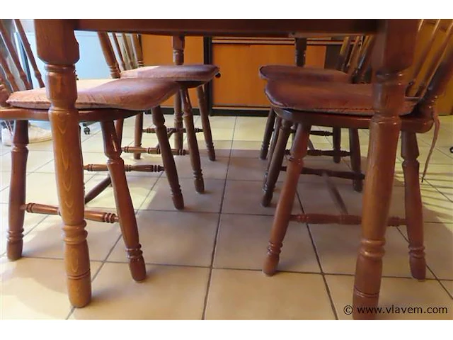 Houten keukentafel met 4 stoelen - afbeelding 2 van  3