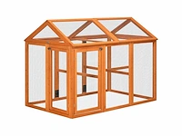 Houten kippenhok kippenhok kippenhok kippenkooi omheind 140 x 88,5 x 106 cm oranje - afbeelding 1 van  7