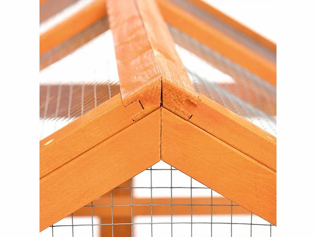 Houten kippenhok kippenhok kippenhok kippenkooi omheind 140 x 88,5 x 106 cm oranje - afbeelding 7 van  7
