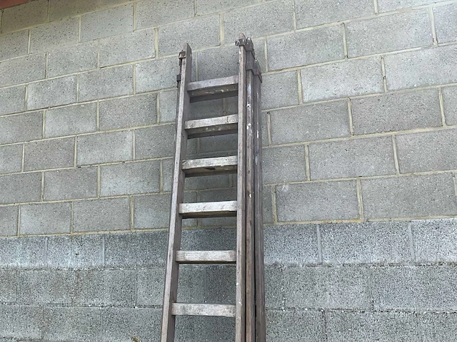 Houten ladder 3 delen - afbeelding 4 van  5