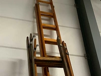 Houten ladder (3x) - afbeelding 3 van  4